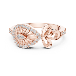 Anillo de Diamantes Cultivados en Laboratorio DIVINE LEAF para Mujer, Oro Blanco de 18 Quilates con Baño de Rodio, Piedras Laterales, Regalo de Compromiso, Boda, Uso Diario - Product Image 5