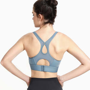 Sujetador deportivo de alta calidad con tirantes ajustables para mujer, diseño personalizado de nailon y spandex para fitness, yoga y deportes. - Product Image 4