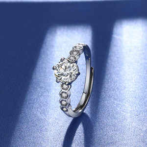 Nouvelle bague en zircon 5A couleur feu, motif nid d'abeille, style <span class=keywords><strong>Queen</strong></span> Han, ouverte, six griffes, huit cœurs, huit flèches - Product Image 5