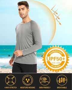 Chemise de bain à manches longues pour homme, bleu clair, 100% polyester, séchage rapide, UPF50+, anti-UV, manches longues, couleur unie - Product Image 6