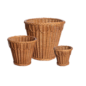 Macetas artesanales de ratán 100% natural, juego de 3 macetas para interiores, precio al por mayor, hechas en Vietnam. - Product Image 1