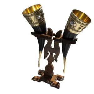 Corne à boire médiévale nordique, faite à la main, polie, avec sculpture animale, tasse viking, article cadeau rustique - Product Image 6