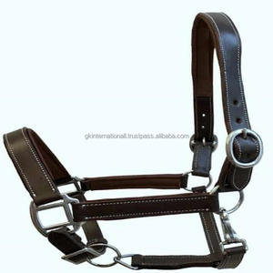 Vente en gros fabricant de licou stable tressé pour chevaux en cuir teint au tambour de qualité supérieure avec équipement pour chevaux cousu fantaisie - Product Image 4