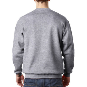 Sudadera de Cuello Redondo Gris para Hombre, Color Sólido, Informal, de Punto, de Algodón, Corte Regular, para Otoño - Product Image 2