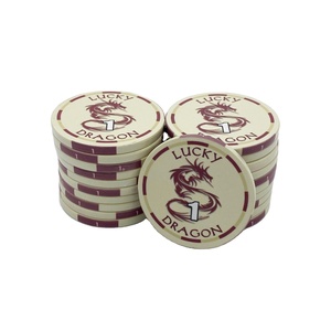 ชิปโป๊กเกอร์เซรามิก10g 40mm สำหรับมืออาชีพวัสดุดินเผาหรูหราออกแบบได้เองไม่ซ้ำใครพร้อมโลโก้สีสำหรับใช้ในคาสิโน - Product Image 1