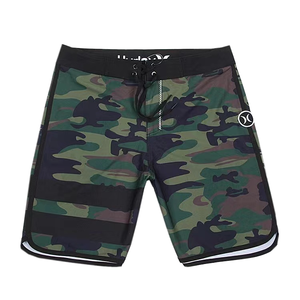 Men's Camouflage Patterned Beach Shorts Casual Mid Waist <b>Back</b> Pocket Japanese Youth Swimming Board Shorts Plain Dyed Hot - Product Image 4
