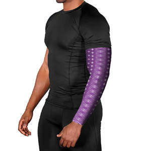 Protector de Brazos Unisex de Manga Larga con Patrón Geométrico Morado, UPF50+, Tela de Seda de Hielo con Impresión por Sublimación, Protección Solar para Todas las Estaciones - Product Image 6