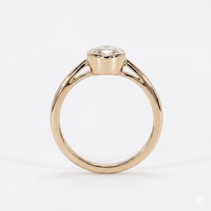 Anillo de Compromiso Clásico con Diamante de Laboratorio de Corte Redondo de 2CT, Certificado IGI, Oro Sólido de 10K, VS1, Color E, Engaste de Bisel, Anillo de Boda - Product Image 5