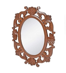 Best Quality Unique Design Round Wooden Wall <b>Mirror</b> Perfect for Vanity Makeup or Accent Wall Available at Export - Product Image 1