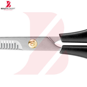 Ciseaux à effiler professionnels à double trou pour les doigts, manche en plastique, acier inoxydable, outils de coiffure pour barbier - Product Image 4