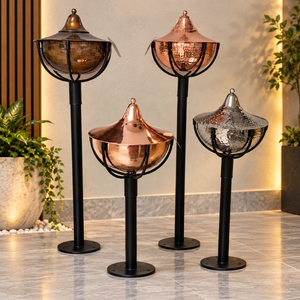 Lanterne torche Tiki décorative en métal, torche de jardin, décoration de patio extérieur pour hôtel de luxe et éclairage paysager - Product Image 1