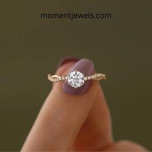 Anillo de Compromiso de Plata de Ley 925 con Circonita, Chapado en Oro, Anillo de Boda Trenzado para Mujer - Product Image 4