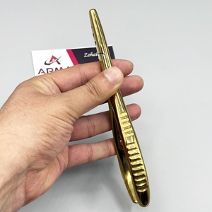 Hot Selling Three Hole Hair Pliers Surgical Grade Stainless Steel Plasma Gold 7" <b>Micro</b> Pulling Hook Needle for Hair <b>Extensions</b> - Product Image 2