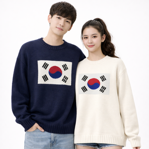 Suéter de Punto Oversize Unisex – Jersey Jacquard Personalizado con Bandera/Logotipo – Cuello Redondo, Ropa de Punto de Invierno, Fabricante OEM - Product Image 1