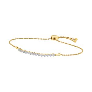 Pulsera de Oro Sólido de 18K con Diamantes de 0.42 Ct, Corte Triangular, Engaste en Canal, Minimalista, para Mujer - Product Image 3