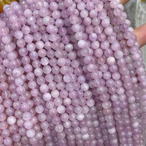 Cuentas de Kunzita natural, cuentas redondas de cristal rosa, hilo de piedras preciosas para hacer joyas, manualidades DIY - Product Image 4
