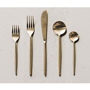 Juego de cubiertos de oro estilo portugués para eventos de boda, decoración de mesa, juego de cubiertos chapados en oro con logotipo personalizado, cubiertos de acero inoxidable - Product Image 3
