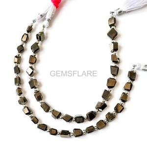 Piedras Preciosas de Pirita Dorada Facetadas, Cuentas Sueltas de Pirita en Forma de Pepitas, Cuentas de Cristal de 5x7-6x8MM para Fabricación de Joyería al por Mayor - Product Image 1