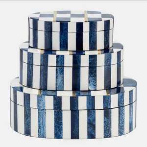 Wholesale Natural Bone Inlay <b>Box</b> Single-Tier <b>Stackable</b> Wood Jewelry Organizer with Carved Technics for Tableware Jewelry Display - Product Image 4