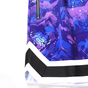 Men's Sublimated Print Basketball Shorts Moisture Wicking Drawstring Closure Regular Fit Summer Sport Wear - Product Image 2