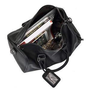 Bolsa de lona de piel auténtica unisex al por mayor, con cremallera, impermeable, para zapatillas de gimnasio, compartimento, logotipo personalizable para deporte físico - Product Image 5