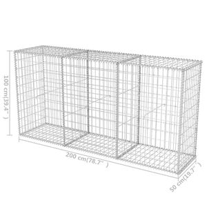 Panier de gabion en acier galvanisé 78.7 \ "x19.7 \" x39.4 \ "pour clôtures treillis et portails - Product Image 6
