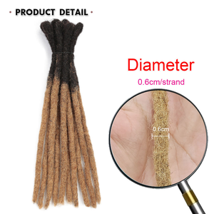 Extensions de <span class=keywords><strong>dreadlocks</strong></span> en cheveux humains, 10 mèches, faites à la main, épaisses - Product Image 1