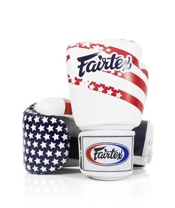 Gants de boxe blancs imprimés FairTex, prix de gros professionnels, logo personnalisé du club, entraînement et sparring de Muay Thai - Product Image 5
