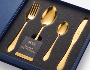 Ensemble de couverts élégants en or pour table à manger, acier inoxydable de qualité supérieure, anti-rouille, pour la maison, la cuisine, les mariages, les fêtes et les hôtels - Product Image 4