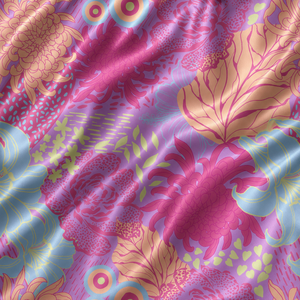 Tela de Satén Viscosa 100% con Estampado Floral Japonés de Lujo Personalizado, Suave, Transpirable y Ecológica, Color Rosa Magenta, para Prendas de Dormir para Niñas - Product Image 2