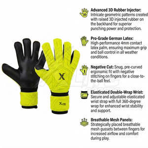 Gants de gardien de but de football professionnels, injecteur de caoutchouc, respirants, antidérapants, protection complète des doigts pour l'entraînement au football - Product Image 3