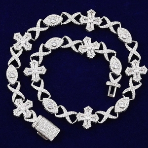 สร้อยคิวบาลิงค์แบบกำหนดเองประดับเพชรโมอิสซาไนต์ VVS เงินแท้ 925 999 สร้อยคอคิวบาลิงค์แบบไมอามีสำหรับผู้ชาย เครื่องประดับฮิปฮอป - Product Image 6