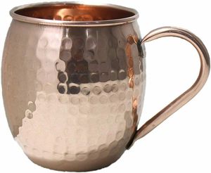 Copper mule serving mug set for luxury marina drink hosting hammered finish metal <b>cups</b> durable <b>reusable</b> kitchen mugs - Product Image 5