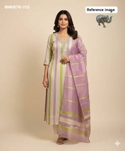 Nuevo conjunto indio de alta calidad en seda Simar con trabajo Pitha, Kurti-Pantalón y Dupatta, fabricante de Surat, ropa étnica. - Product Image 6