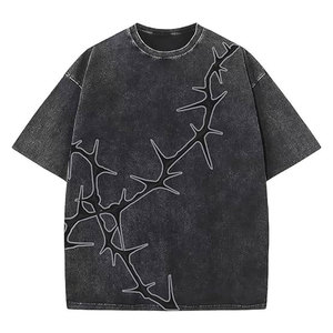 T-shirt homme délavé à l'acide, coupe ample, vintage, en coton délavé - Product Image 1