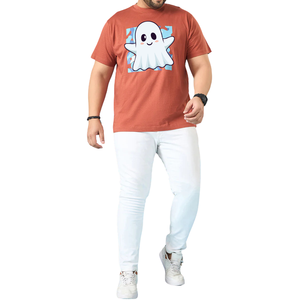 เสื้อยืดผู้ชายลายการ์ตูน พิมพ์ลายกราฟิก คอกลม แขนครึ่งแขน ทรงปกติ พลัสฟิต สีเทอร์ราคอตต้า เสื้อยืดผ้าฝ้าย รับสกรีนแบรนด์ - Product Image 5