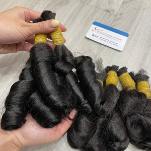 Big Sale Russian Hair Bulk Viet Nam Human Hair <b>Extensions</b> Steam Bouncy Curl Bulk Large Stock Wholesale Cuticle Aligned - Product Image 1