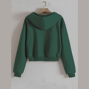 Factory Direct High Quality Custom Printed Crop <b>Top</b> Hoodie Women Polyester/Cotton Casual Front Wholesale Price Crop <b>Top</b> Hoodie - Product Image 2