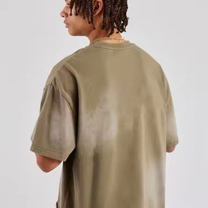 T-shirt en coton respirant de haute qualité pour homme, grande taille, coupe ample, épaules tombantes, style streetwear décontracté - Product Image 5