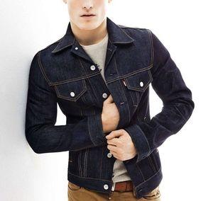 2026 Spring and Autumn Men's Cotton Long Sleeve Turn Down Collar Denim Jacket Multi Pockets Casual Slim Vintage Breathable - Product Image 3