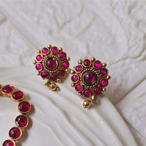 18K Gold Plated Stainless Steel Kemp Golden Pearl Designer Jewelry Set - Product Image 6