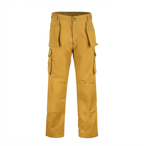 Custom Men's Outdoor <b>Cargo</b> <b>Work</b> <b>Pants</b> 100% Cotton Canvas Breathable Straight Flat Front Button Fly Mid Waist Lightweight - Product Image 3