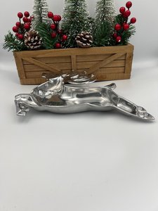 Silver Reindeer Shaped <b>Decorative</b> <b>Plate</b> Polished Stainless Steel Modern Design Glazed Eco-Friendly Customized Pattern Back - Product Image 3