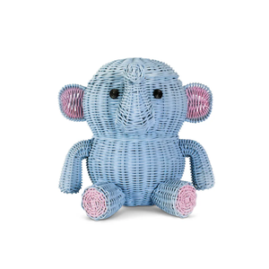 Cute Elephant Shape Toy <b>Storage</b> <b>Basket</b> Woven Rattan Kids Room Furniture Nursery Room Organizer Best For <b>Storage</b> Wholesale - Product Image 2