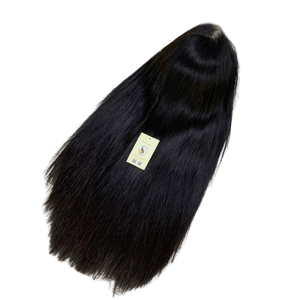 Pelucas de Cabello Humano Vietnamita Liso Natural y Negro de Alta Calidad con Cutículas Alineadas, Peluca Frontal de Encaje Suizo 5x5 HD - Product Image 1