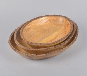 ชุดชามไม้แบบหมุนทำมือสุดสร้างสรรค์ชุดชามไม้3ชิ้นส่งตรงจากโรงงาน - Product Image 1