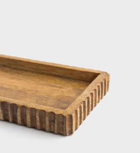 Plateau de service rectangulaire en bois, planche à fromage rustique, plateau d'apéritifs 28x14 cm - Product Image 6