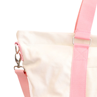   Sac fourre-tout en toile rose neutre, sac à bandoulière pour sororité, grande capacité, sac de voyage à fermeture éclair, sac à main élégant, cadeau pour femme