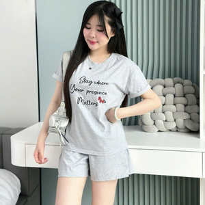 ชุดเสื้อผ้าผู้หญิงสองชิ้นแบบลำลองสำหรับฤดูร้อน ผ้าฝ้ายเนื้อนุ่ม ยั่งยืนต่อสิ่งแวดล้อม ซักได้ สวมใส่สบาย แฟชั่นธรรมชาติ รับสั่งทำ - Product Image 5