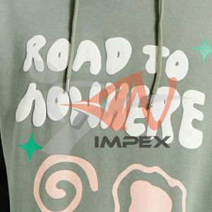 เสื้อฮู้ดดี้ผู้ชายผ้าฝ้ายคุณภาพสูง 100% แบบสั่งทำพิเศษ พร้อมลายพิมพ์นูน ดีไซน์ระบายอากาศได้ดีและเป็นมิตรต่อผิว - Product Image 6